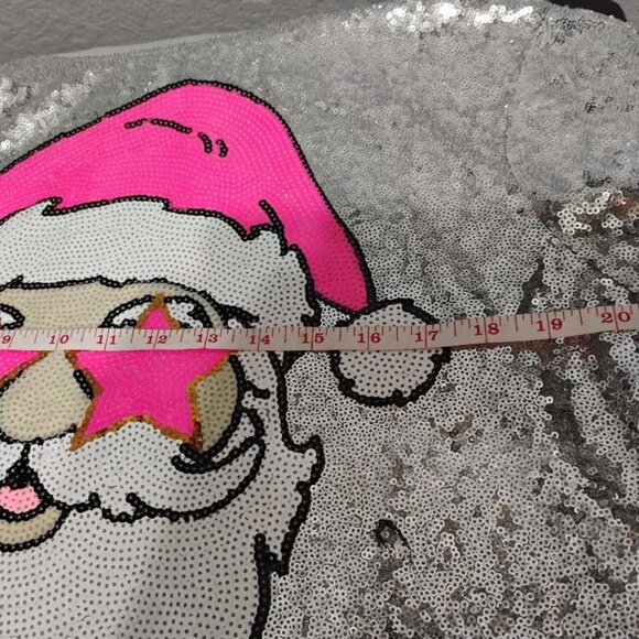 Simply Southern Sequin Silver Santa Shift Dress S/M NWT - Picture 7 of 8